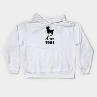 Black Aries Zodiac 1961 Kids Hoodie